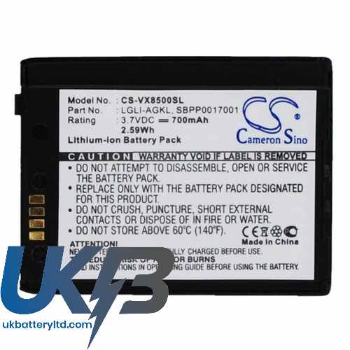 LG LGLP-AGKM LGLP-AHDM SBPL0083701 Chocolate 3 VX8500 VX-8500 Compatible Replacement Battery