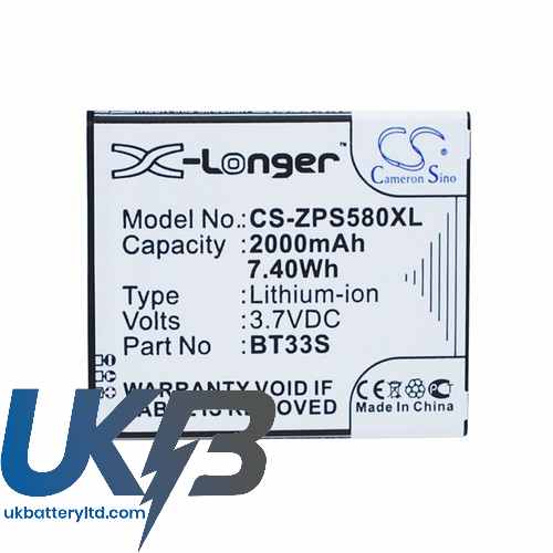 ZOPO BT33S 6580 ZP580 Compatible Replacement Battery
