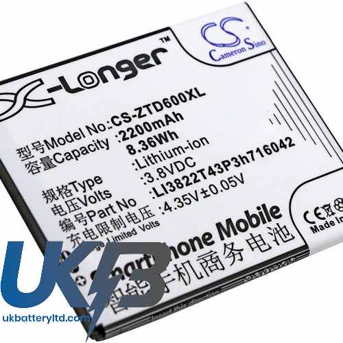 ZTE LI3822T43P3H716042 Compatible Replacement Battery