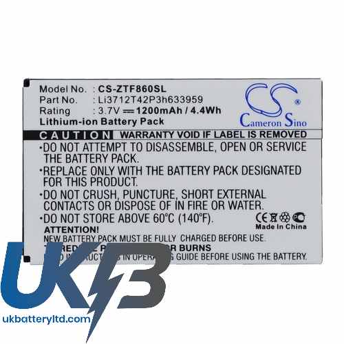 ZTE Li3712T42P3h633959 Compatible Replacement Battery