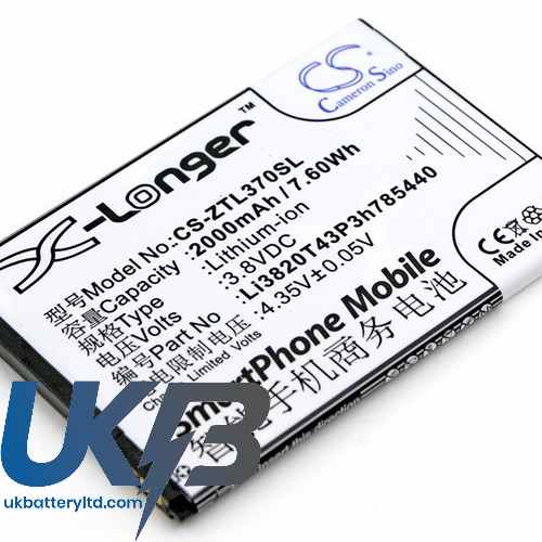 ZTE Li3820T43P3h785440 Compatible Replacement Battery