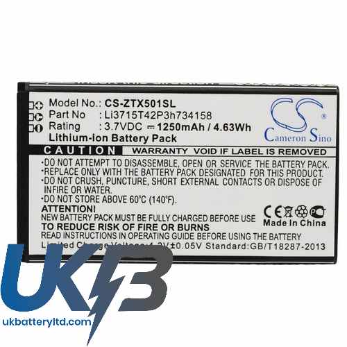 ZTE Li3715T42P3h734158 Compatible Replacement Battery