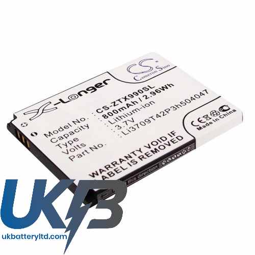 ORANGE Li3709T42P3h504047 H Compatible Replacement Battery